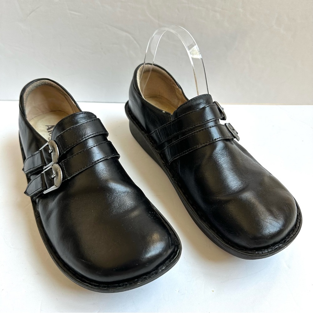Algeria Women’s Black Leather Shoes with Hook and Loop 42 11.5-12